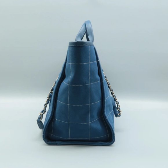 100% Authentic CHANEL Lady First Blue W/P Cloth Tote Bag - Picture 3 of 12